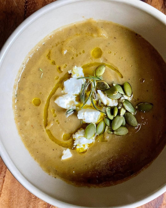 Crema de berenjenas y zucchini